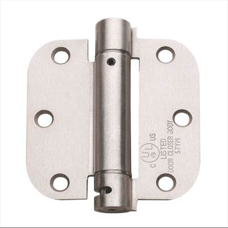 GLOBAL DOOR CONTROLS 3.5 in. x 3.5 in. Satin Nickel Full Mortise Spring Non-Removable Pin with 5/8 in. Radius Hinge - Set of 2 CPS3535-5/8-US15-M